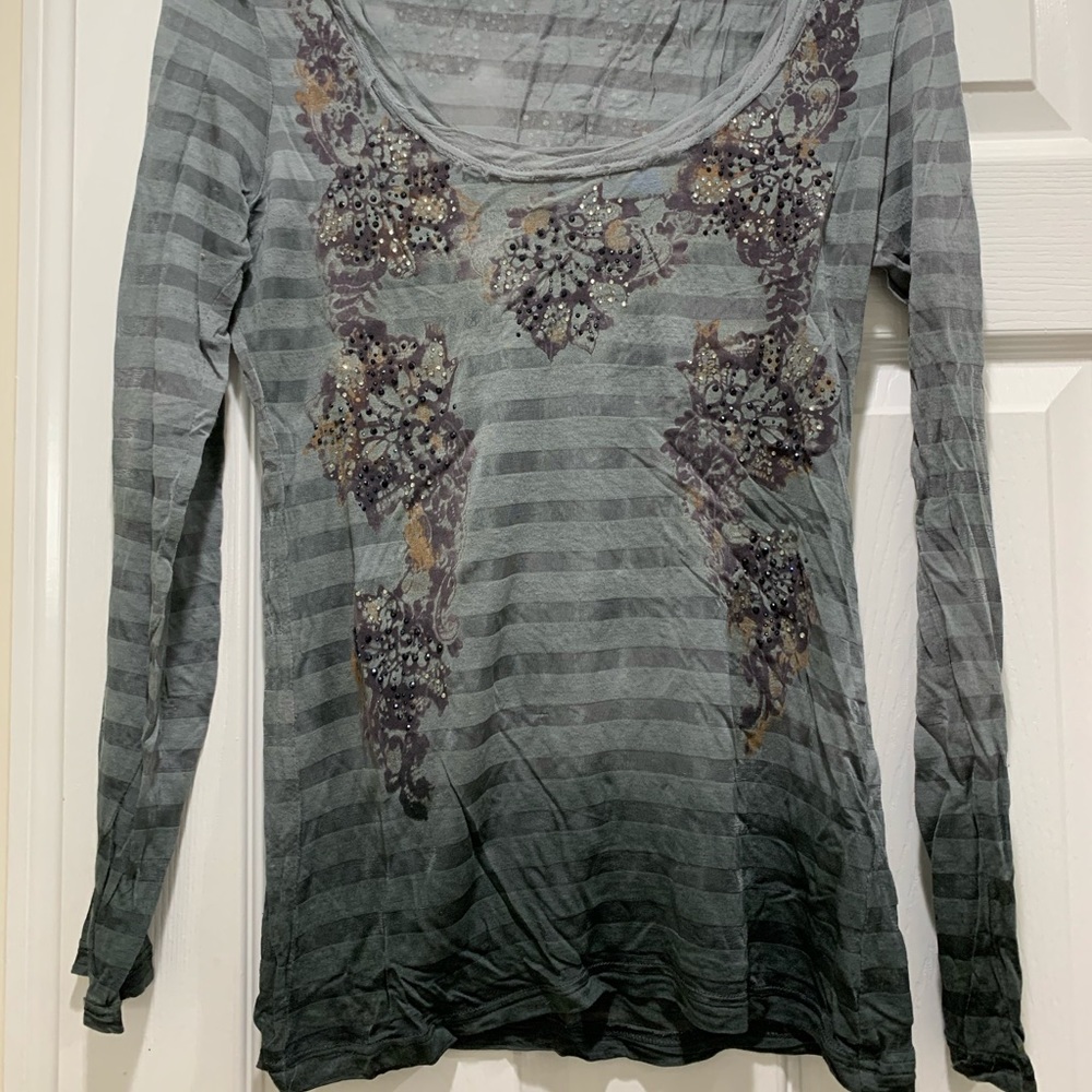 Miss Me Women’s Long Sleeve Sheer Top